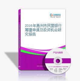 2016年惠州市民营银行筹建申请及投资机会研究报告