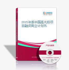 2015年版中國高光粉項目融資商業計劃書