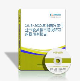 2016-2020年中国汽车行业节能减排市场调研及前景预测报告
