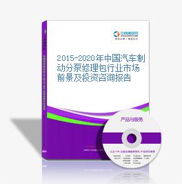 2015-2020年中國汽車制動分泵修理包行業市場前景及投資咨詢報告